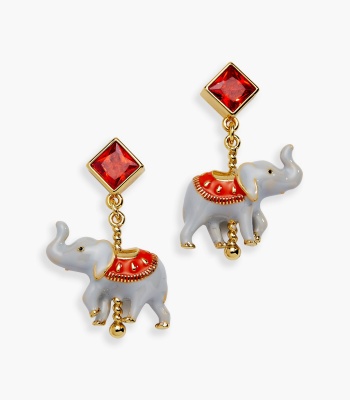 Big Top Carousel Elephant Drop Earrings