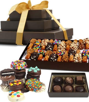 Birthday Celebration Dipped Favorites Gift Tower