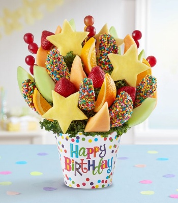 Birthday Fruit Arrangement with Dipped Apples