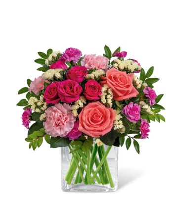 Bright Pink & Coral Mixed Flowers for Valentine's