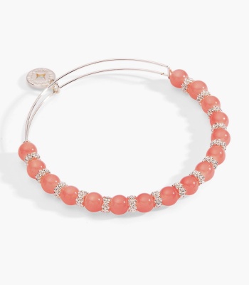 Cherry Quartz Beaded Charm Bangle