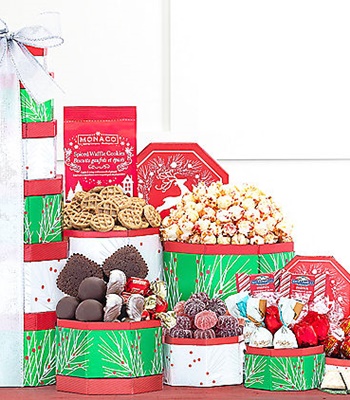 Chocolate Gift Tower Winter Holiday Delight
