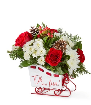 Christmas Sleigh Flower Arrangement