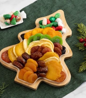 Christmas Tree Bamboo Cutting Board & Tray - 17oz