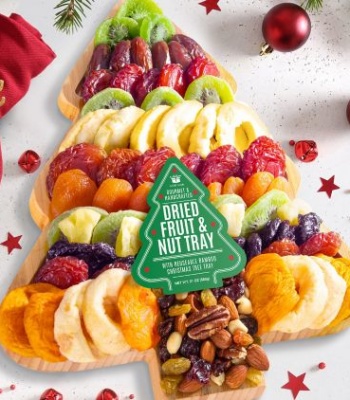 Christmas Tree Dried Fruit & Nut Assortment Gift Tray