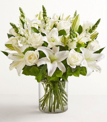 Classic All White Sympathy Arrangement