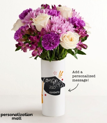 Congrats Grad Bouquet With Personalized Vase