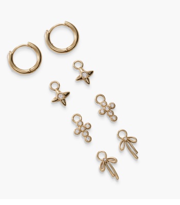 Coquette Christian Huggie Earring Set