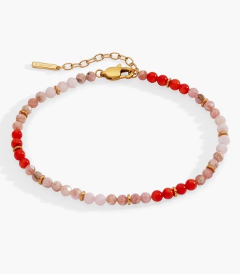Coral Ombre Semi-Precious Beaded Anklet