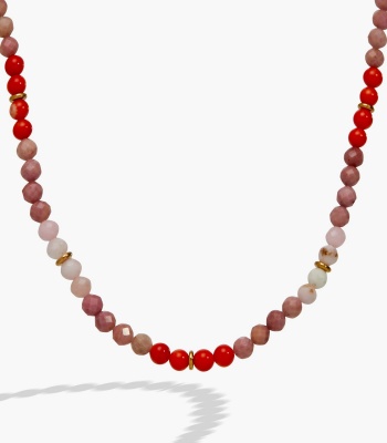 Coral Ombre Semi-Precious Beaded Necklace