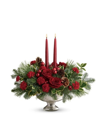 Crimson Yuletide Centerpiece