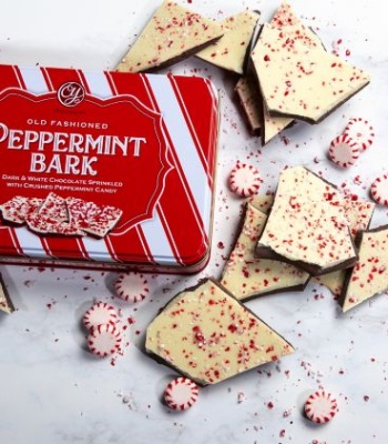 Dark & White Chocolate Peppermint Bark Holiday Gift Tin
