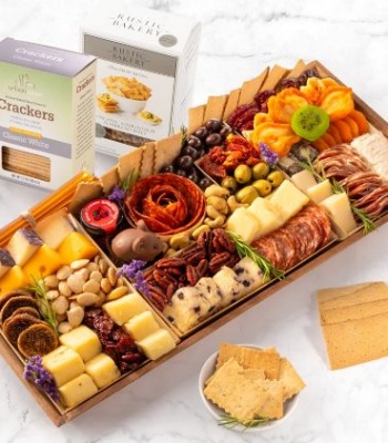 Deluxe Artisan Charcuterie & Cheese Board with Six Cheeses & Three Salami