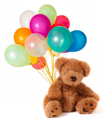Dozen Balloons & Teddy Bear