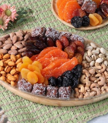 Dried Fruit & Nuts Football Bamboo Cutting Board