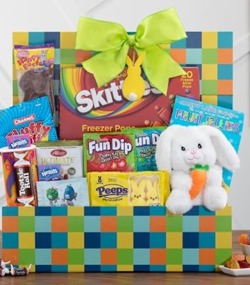 Easter Bunny and Sweets Yellow Gift Box