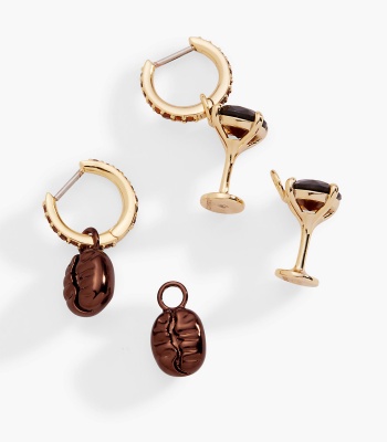 Espresso Martini Interchangeable Charm Huggie Hoop Set Of 2