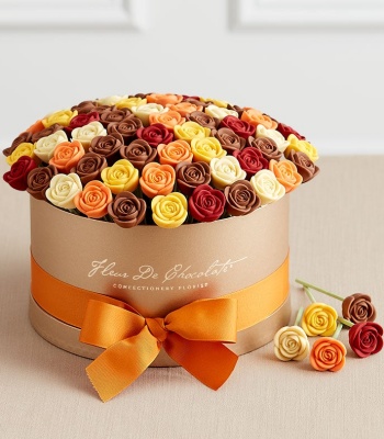 Fall-Colored Belgian Chocolate Roses Bouquet