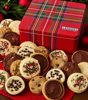 Festive Mini Cookie Dozen in Tartan Plaid Gift Box