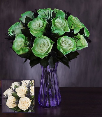 Glow in the Dark Roses for Halloween