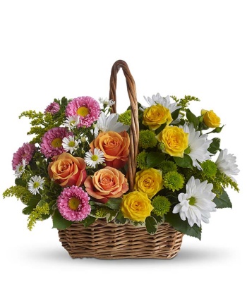 Good Day Flowers in Handled Basket