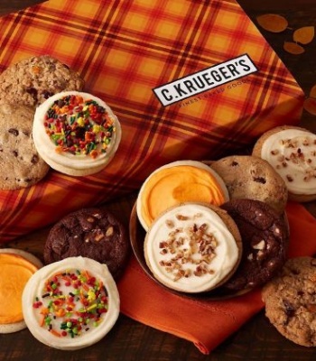 Gourmet Autumn Cookie Assortment in Plaid Gift Bag (12-Count)