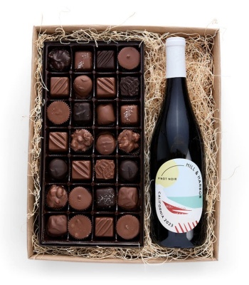 Gourmet Chocolates & California Red Wine Gift Box