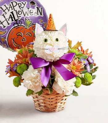 Halloween Cat Flower Arrangement