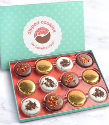 Hand-Dipped Fall Chocolate Covered Cookies Gift Box