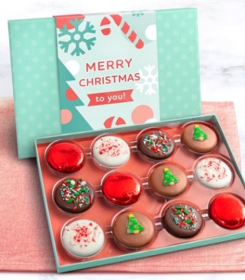 Hand-Dipped Holiday Chocolate Covered Sandwich Cookies Gift Box
