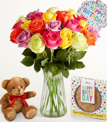 Happy Birthday Assorted Roses
