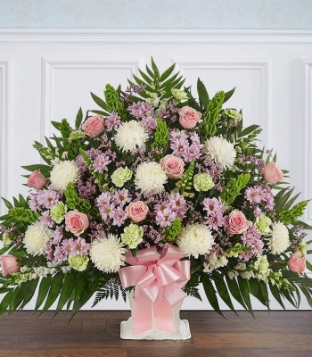 Heartfelt Tribute  Floor Basket- Pastel