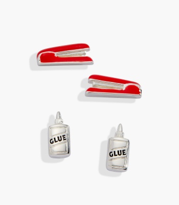'Holding Us All Together' Glue & Stapler Stud Earring Set