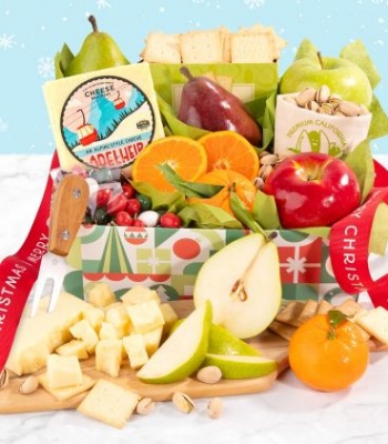 Holiday Fruit and Cheese Gift Basket