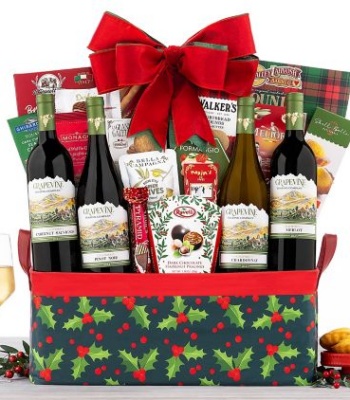 Holiday Gourmet Wine Gift Basket