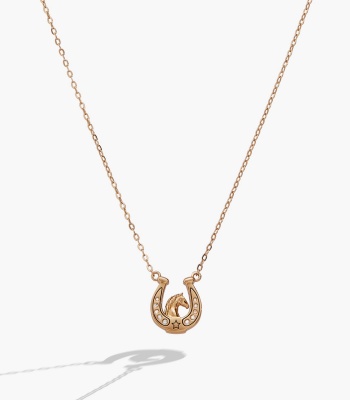 'Horse Girl At Heart' Horseshoe Necklace