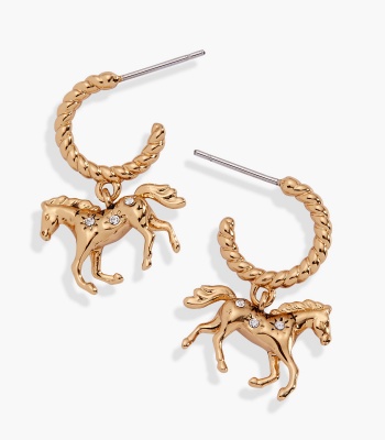Horse Huggie Hoop Earrings