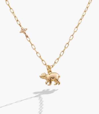 'I Love You More Than I Can Bear' Cub Pendant Necklace