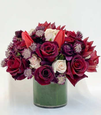 January Birthstone Garnet Flower Arrangement
