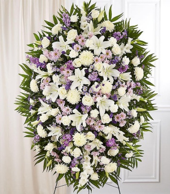 Lavender And White Funeral Standing Spray