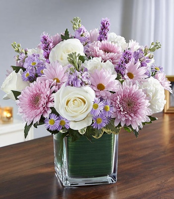 Lavender & White Sympathy Arrangement