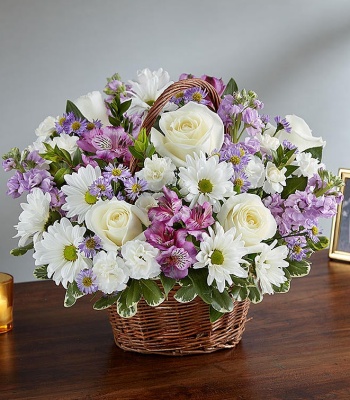 Lavender & White Sympathy Basket
