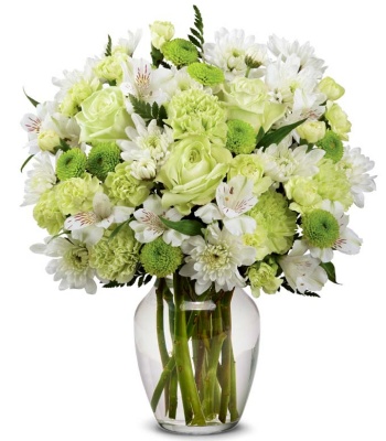 Lime Green Roses Modern Flower Arrangement