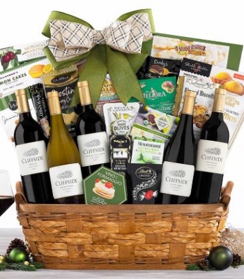 Luxury Five-Bottle Wine Pairing Set with Truffles, Cheese, and Olive Oil