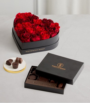 Luxury Preserved Red Rose Heart Box