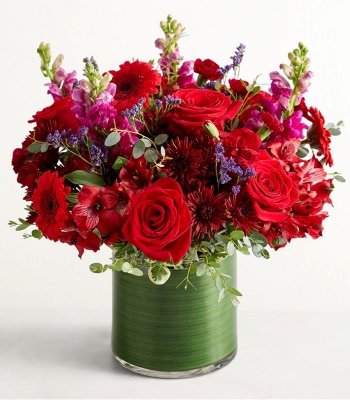 Majestic Red & Purple Mixed Flower Bouquet