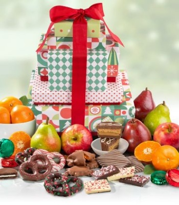 Merry Christmas Tower Fruit and Chocolate