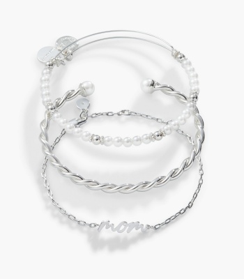 Mom Script Bracelet, Set of 3