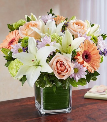 Multicolor Pastel Sympathy Flower Arrangement