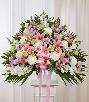 Pastel Funeral Standing Basket